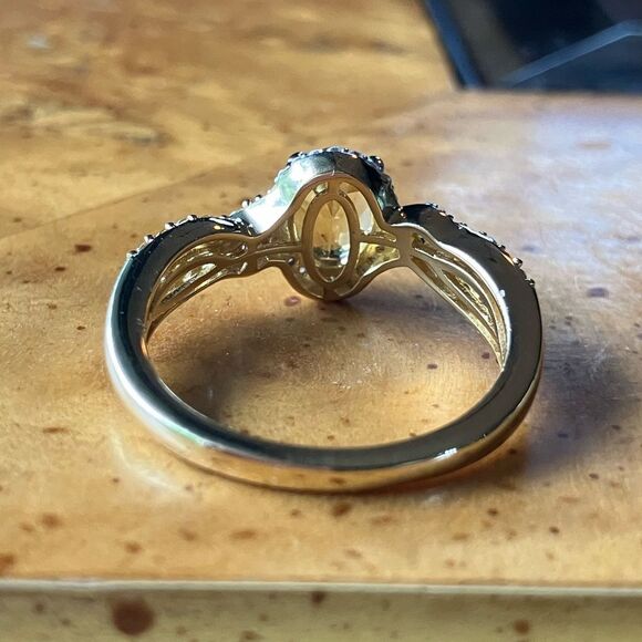 Natural Heliodor (Yellow Beryl) Yellow Sapphire Sterling Silver Ring Size 9 - Picture 4 of 8